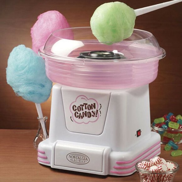 Nostalgia Candy Cotton Candy Maker Machine Pink 4 Reuseable  Cones - Picture 4 of 6